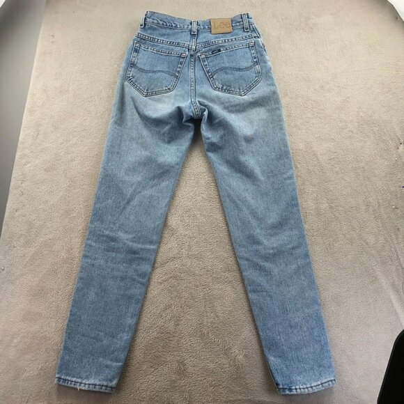 Vintage Lee Womens Jeans Size 26 Measured Blue Denim Slim Skinny Leg High Rise - Picture 13 of 13